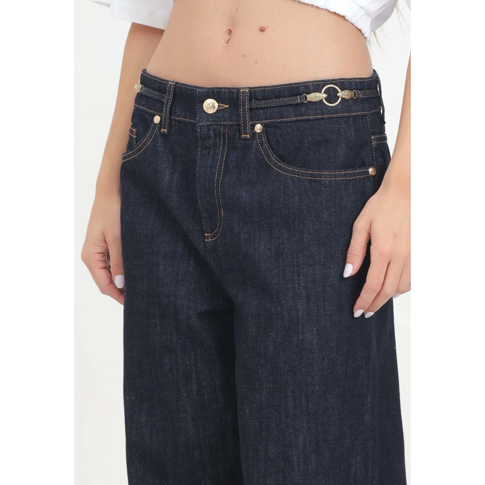 Just Cavalli Donkerblauwe Denim High-Waisted Jeans Blue Dames
