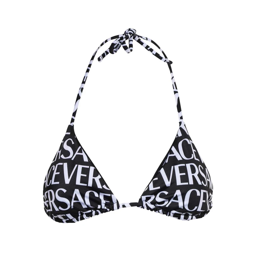 Versace Logo Print Driehoek Bikini Top Multicolor Dames