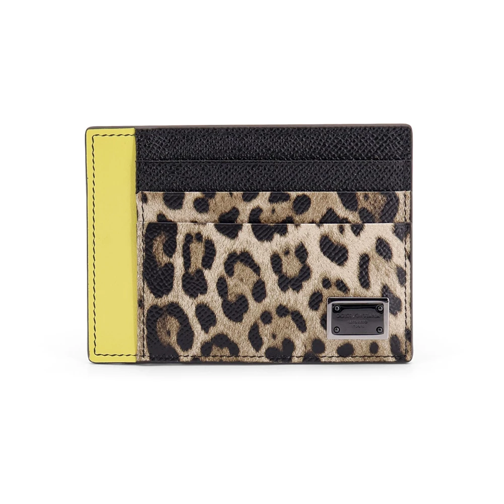 Dolce & Gabbana Animalier Leren Kaarthouder Multicolor Heren