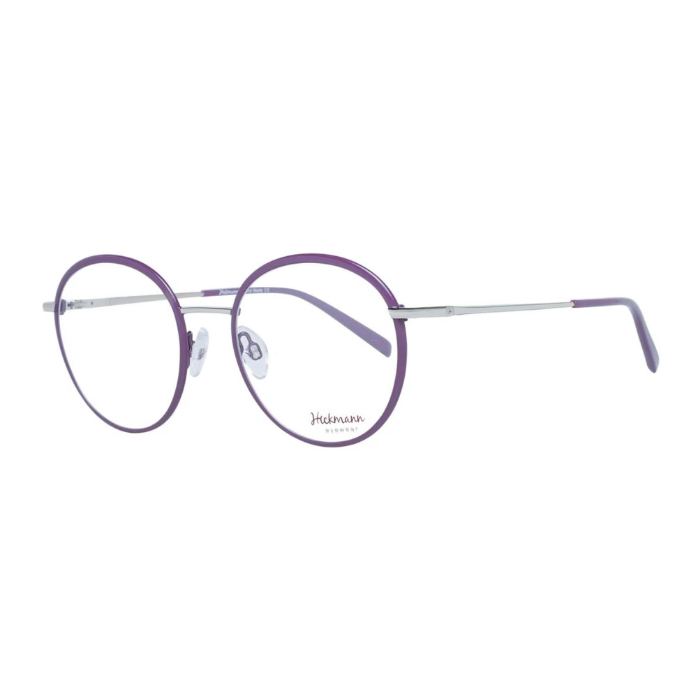 Ana Hickmann Lila Metall Runda Optiska Ramar med Demo Glasögon Purple, Dam