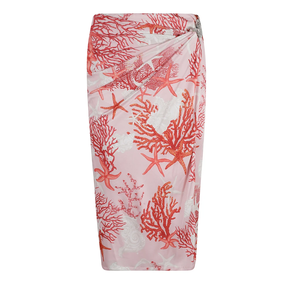 Versace Jersey Rok met Vakantieprint Pink Dames