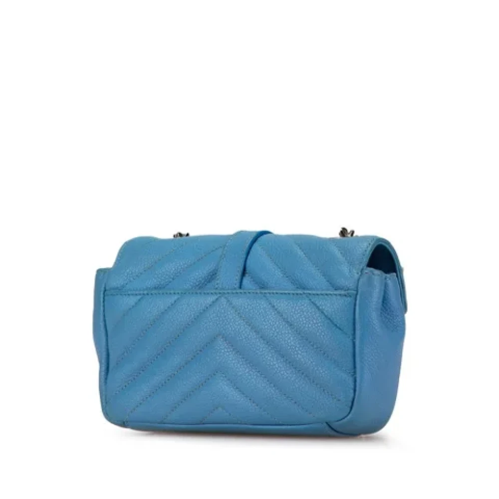 Saint Laurent Vintage Pre-owned Leather shoulder-bags Blue Dames