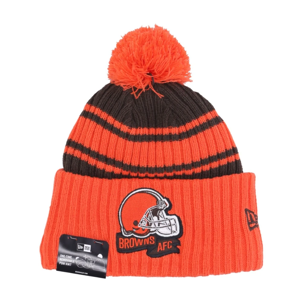 new era Cleveland Browns Pom Beanie Hat Orange Heren