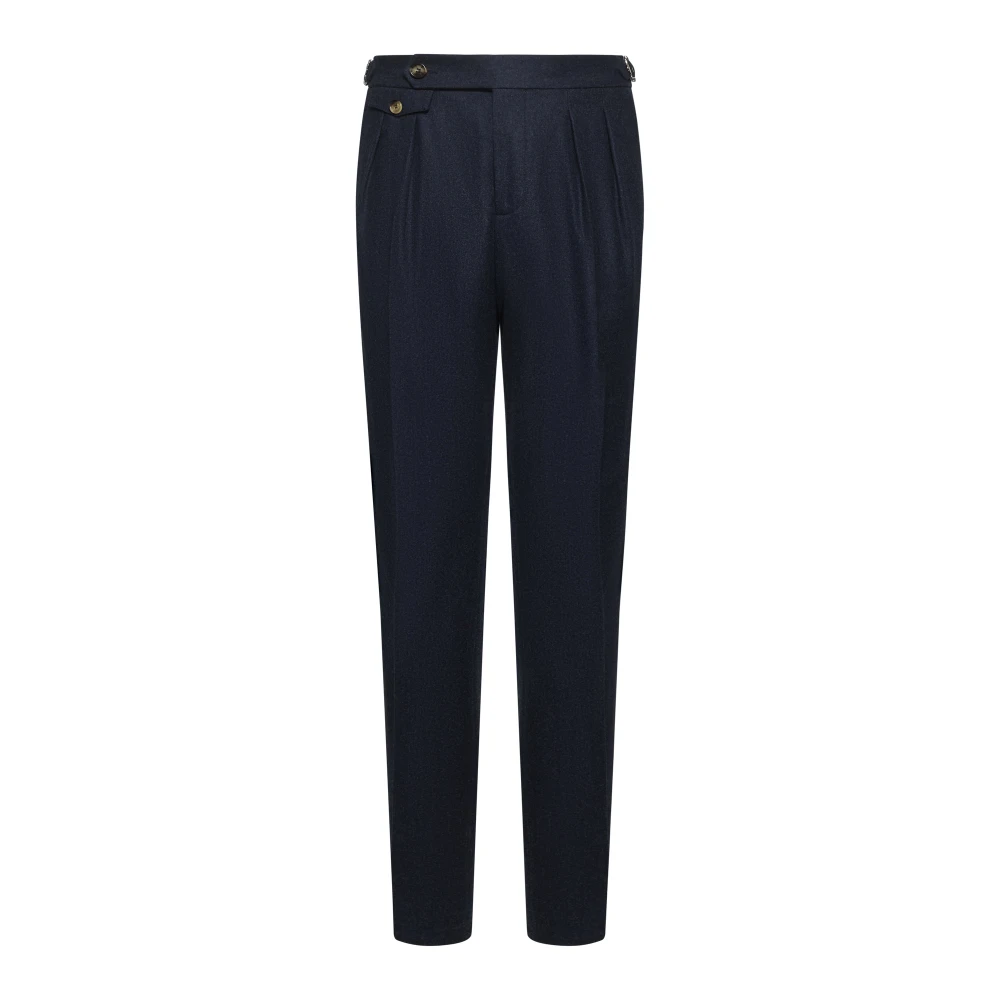 BRUNELLO CUCINELLI Blauwe Op Maat Gemaakte Wollen Broek Blue Heren