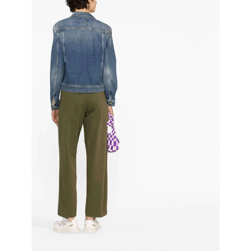 Golden Goose Blauw Denim Jack met Logo Patch Blue Dames