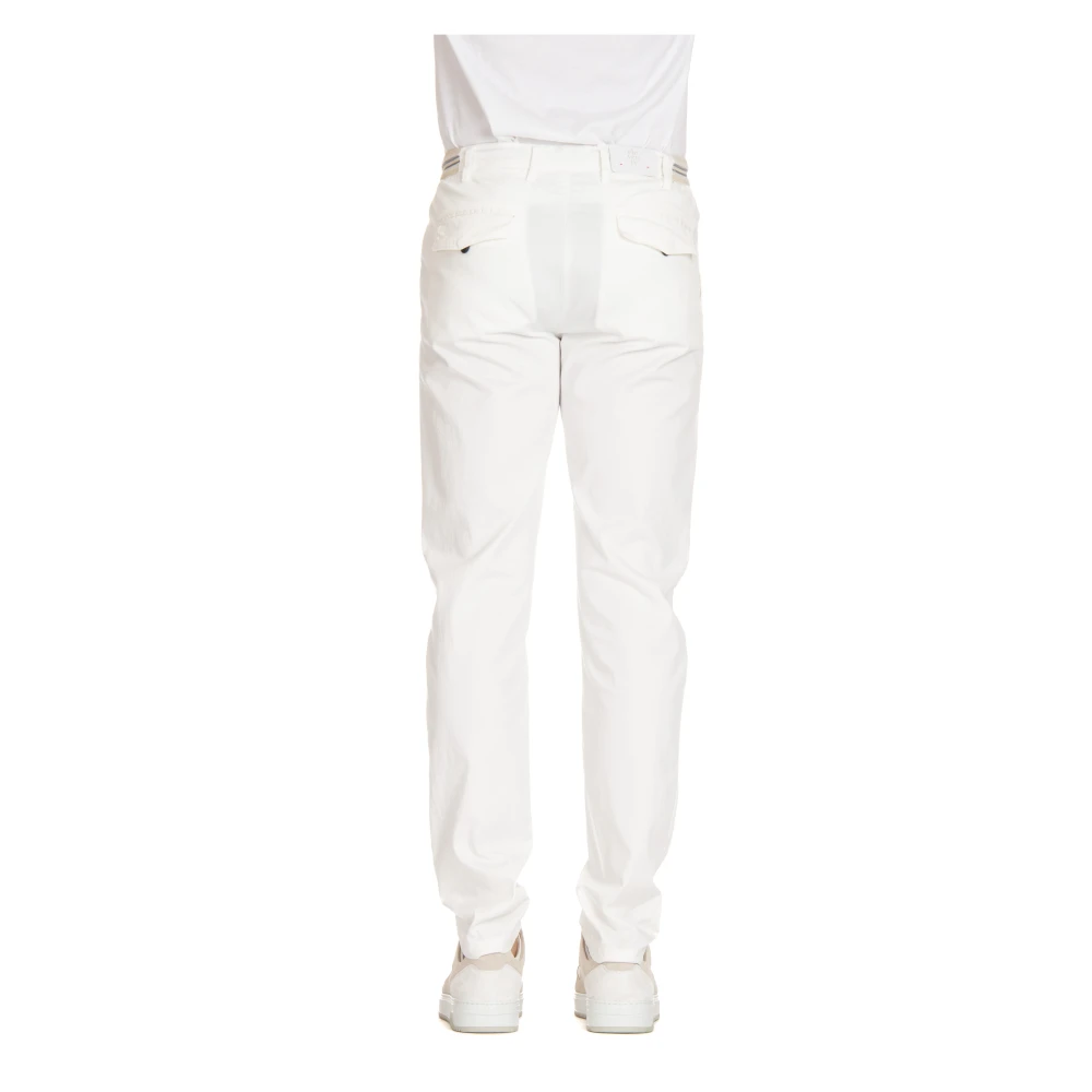Eleventy Witte Katoenen Broek met Rits White Heren