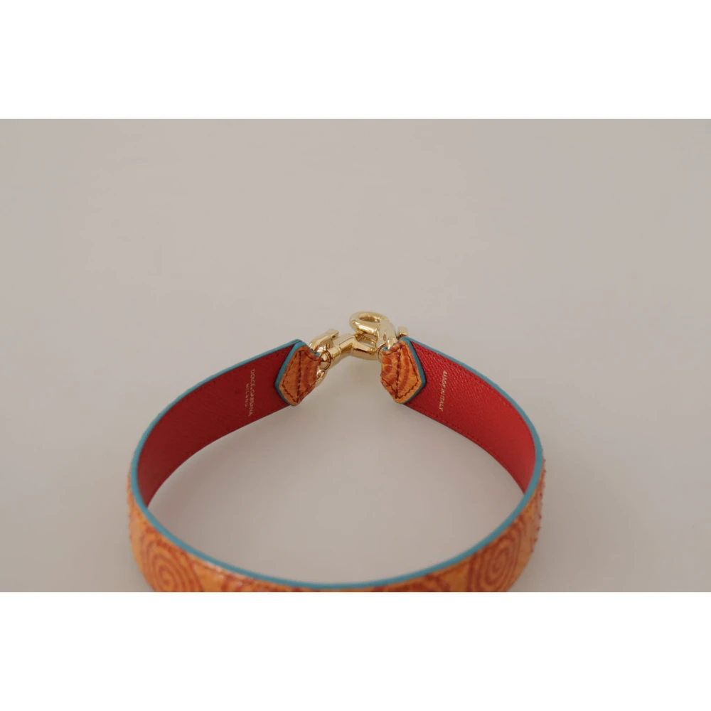 Dolce & Gabbana Chique Oranje Leren Schouderband Orange Dames