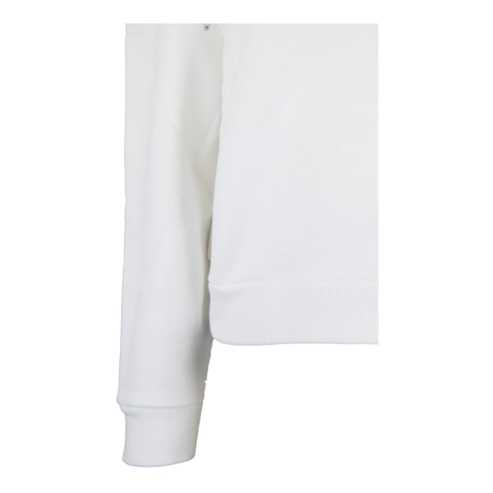 alexander mcqueen Stijlvolle Dames Pullover met Leren Details White Dames