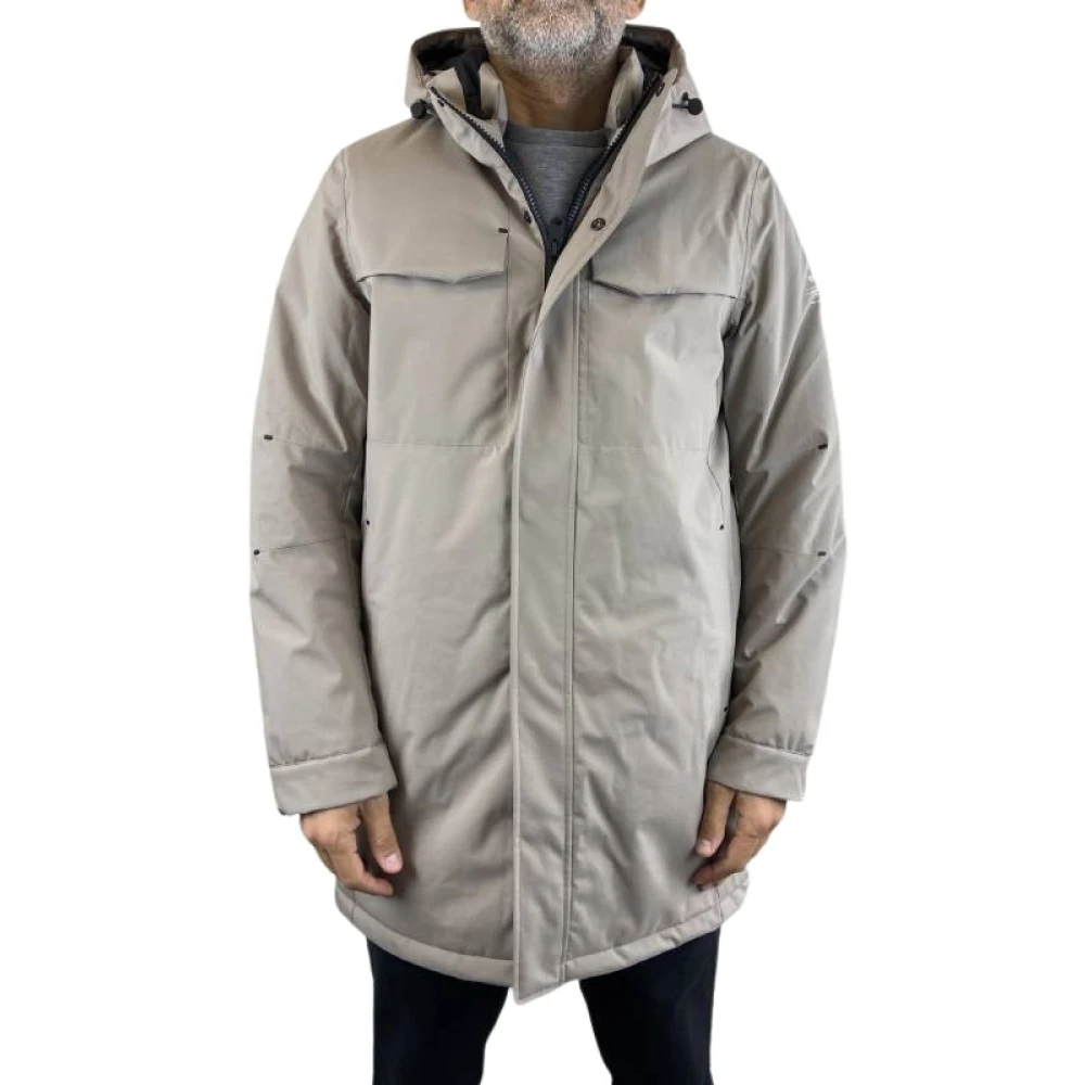 Ecoalf Parka met capuchon in zandkleur Gray Heren