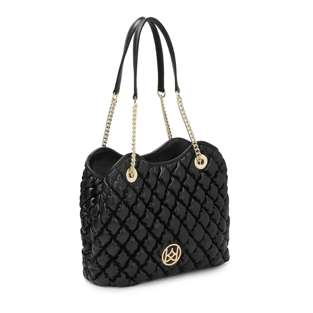 Kazar Zwarte gewatteerde patroon handtas met schouderkettingen Black Dames