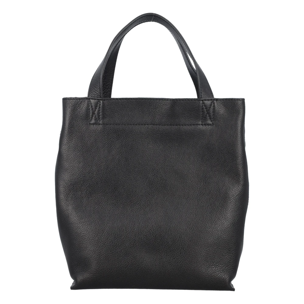A.p.c. Zwarte Leren Shopper Tote Tas Black Heren