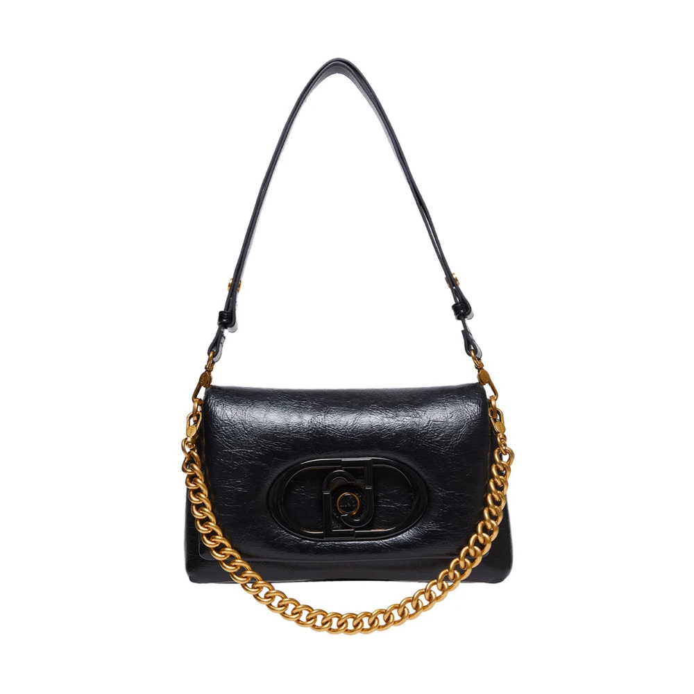 Liu Jo Zwarte schoudertas met gouden details Black Dames