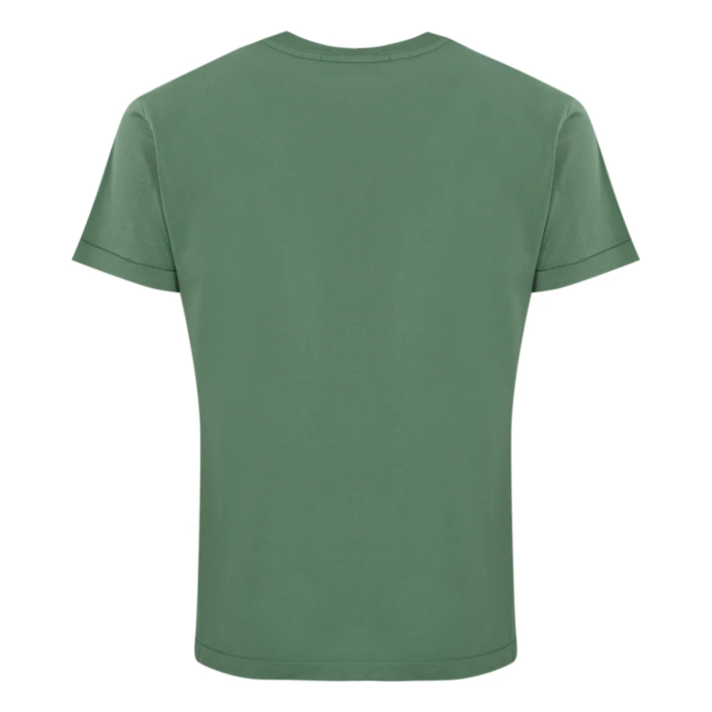 Stone Island Groene katoenen T-shirt met logopatch Green Heren