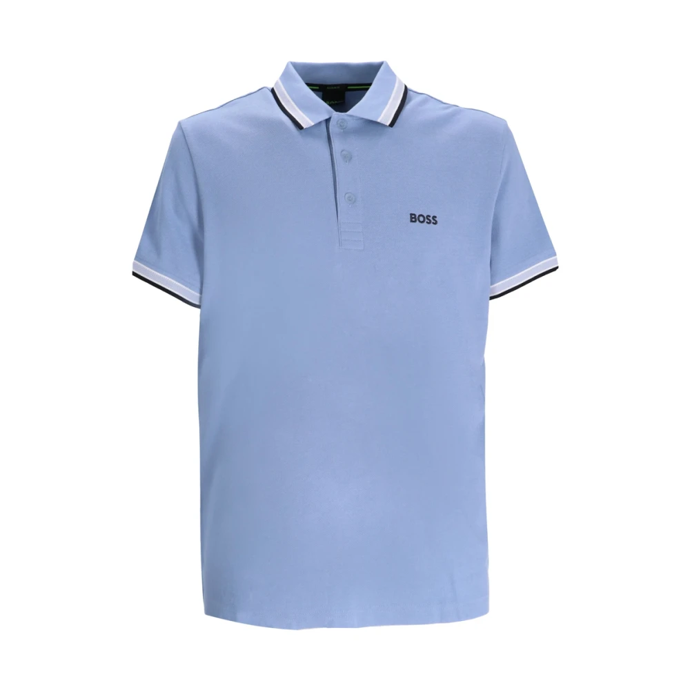 Hugo Boss Blauwe Button-Up Sweater met Logo Print Blue Heren
