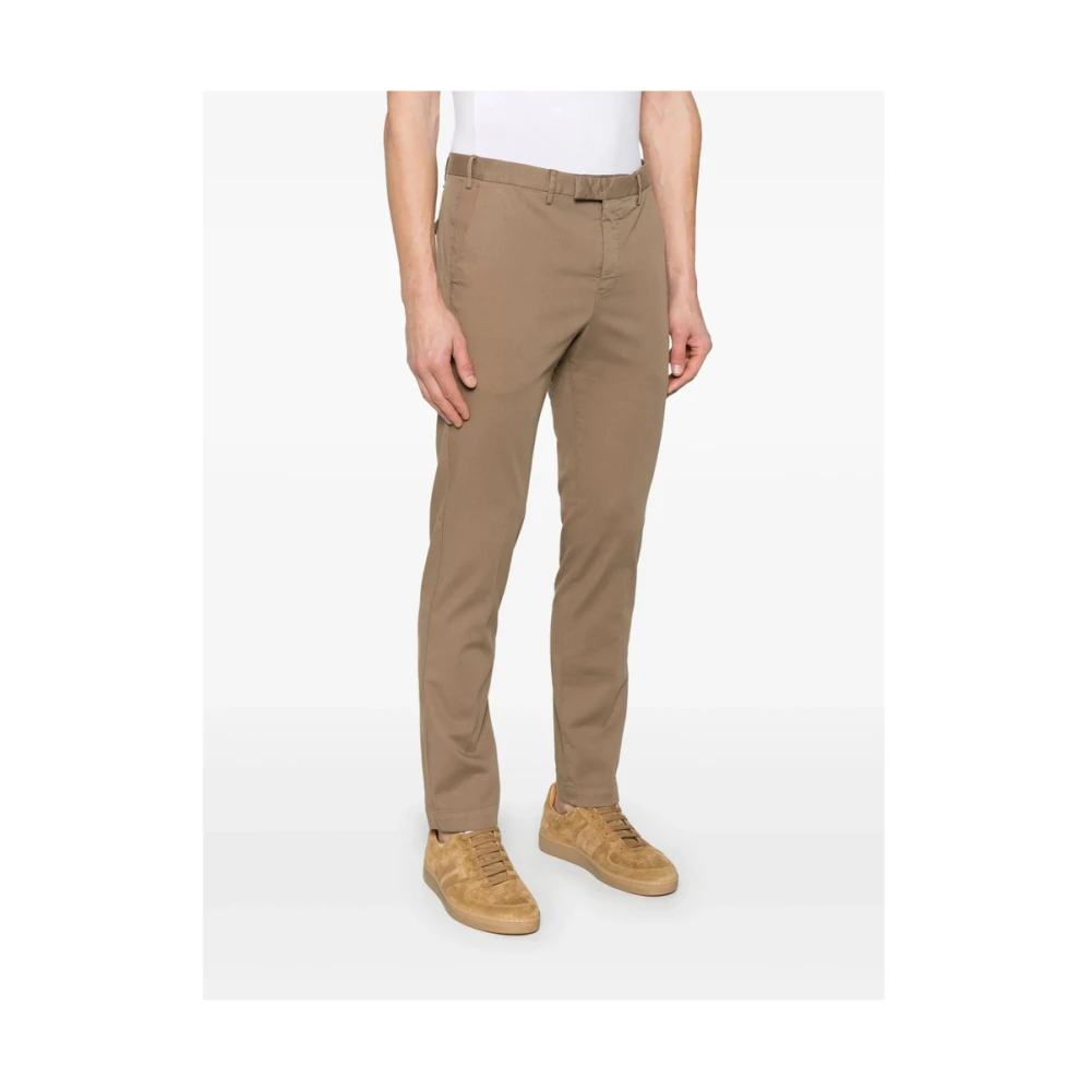 Pt01 Aardebruine Casual Broek Brown Heren