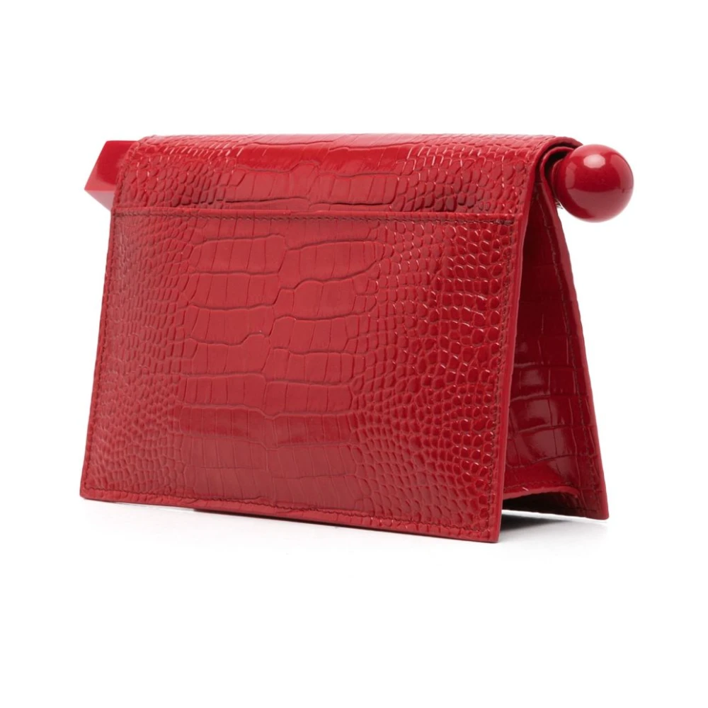 Jacquemus Kardinaalrood Magnetische Sluiting Zak Kaartsleuf Red Dames