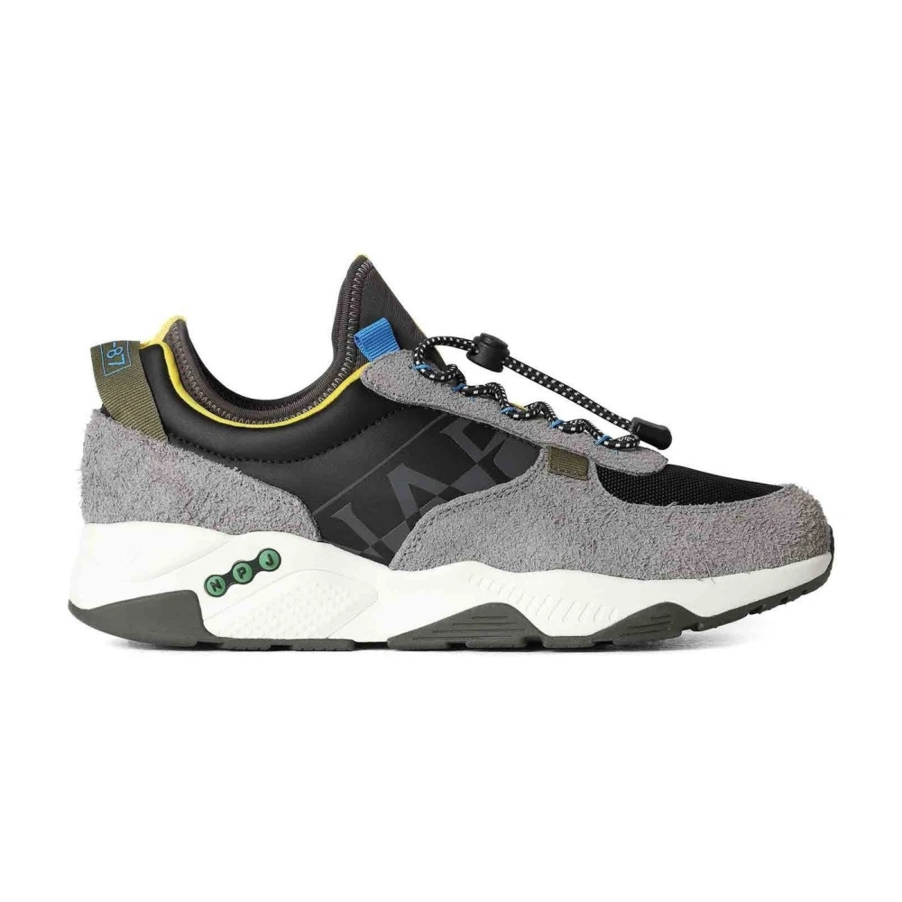 Napapijri Men's Gray Sneakers,, Running Trainers With Leather Inserts Size 7 Uk