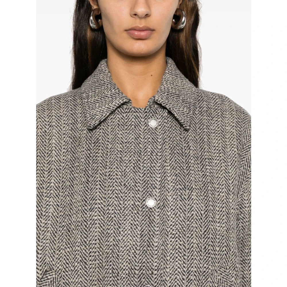 Golden Goose Bomberjack in wol zwart & wit Gray Dames