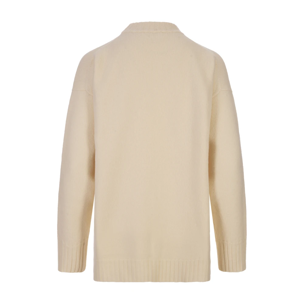 Jil Sander Witte Oversize Merino Wol Trui White Dames