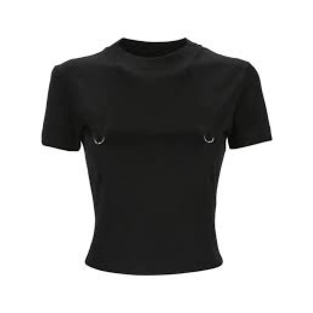 Mugler Zwarte Pierced Baby T-shirt Black Dames