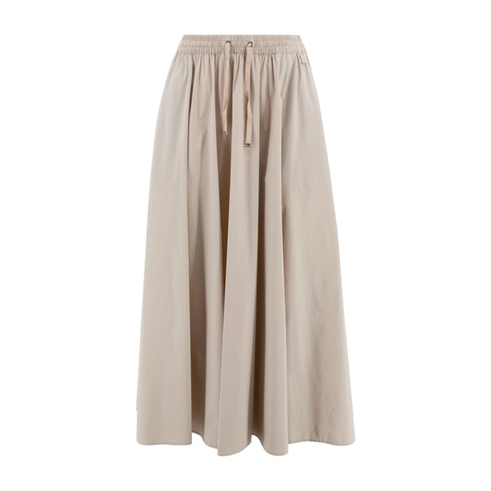 Herno Women's Beige Maxi Skirts,, Chantilly Skirt Elegant Elastic Waist Pockets Medium