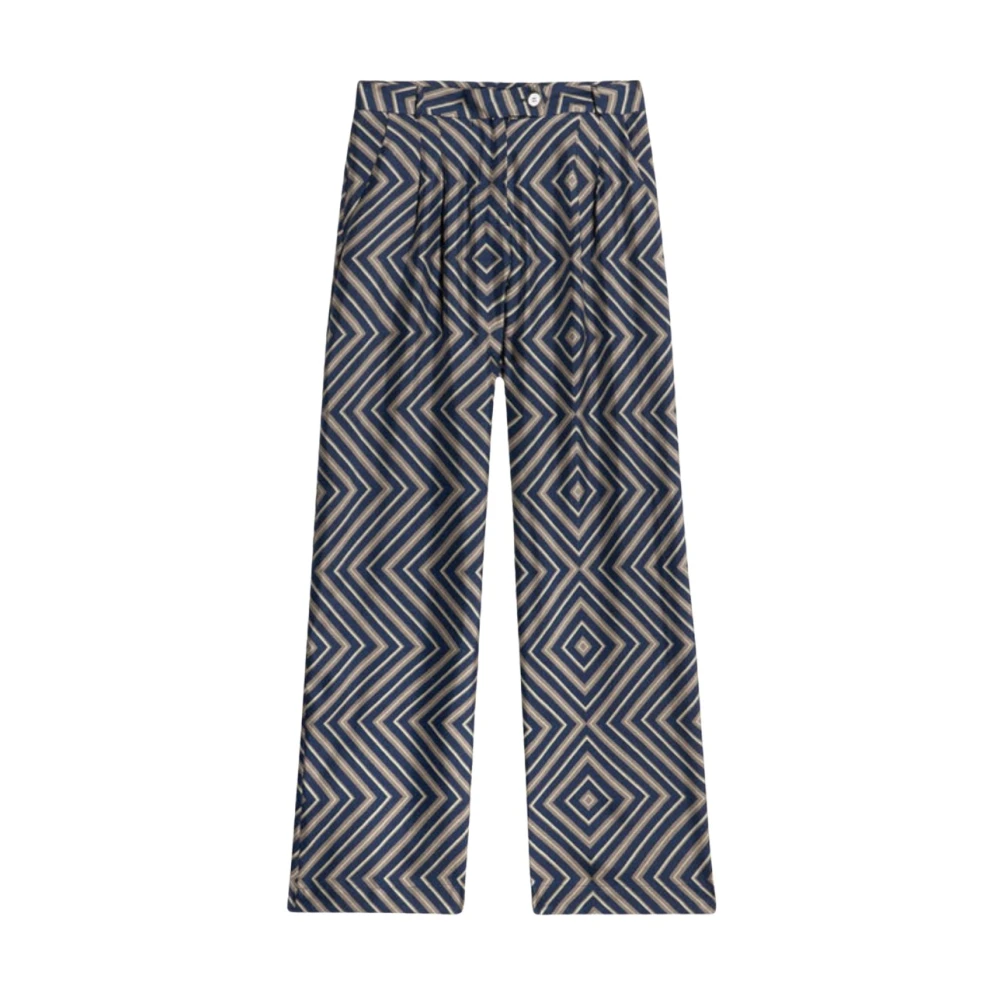 Pierre-Louis Mascia Zijden broek met etnisch motief hoge taille Multicolor Dames