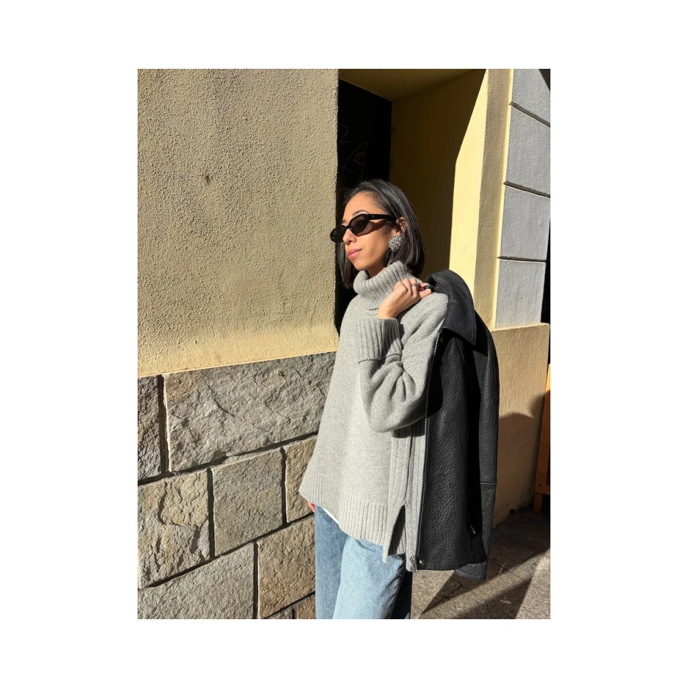 Samsøe Oversized Coltrui Wollen Trui Gray Dames