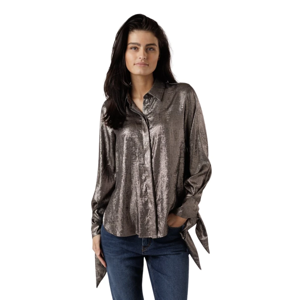 Momoni Zilver Sake Blouse Gray Dames