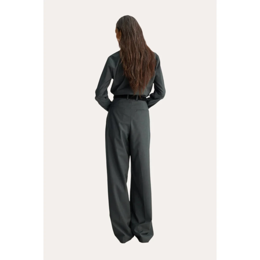 Róhe Groene wollen overhemd Moderne stijl Green Dames