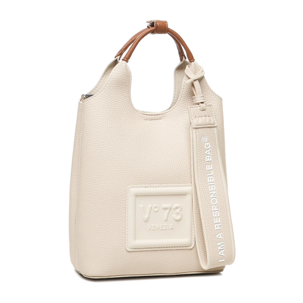 V73 Witte Schoudertas met Slogan Detailing White Dames