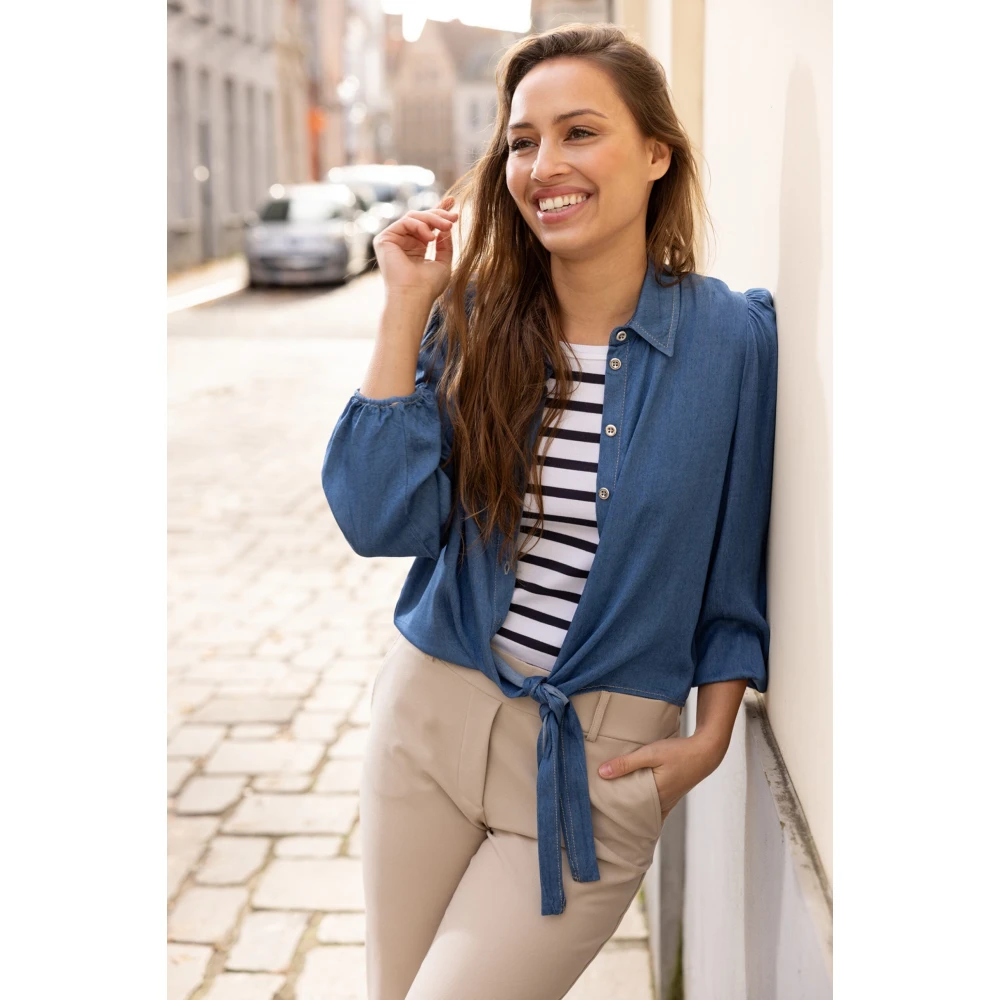 &Co Woman T-shirt met ronde hals Blue Dames