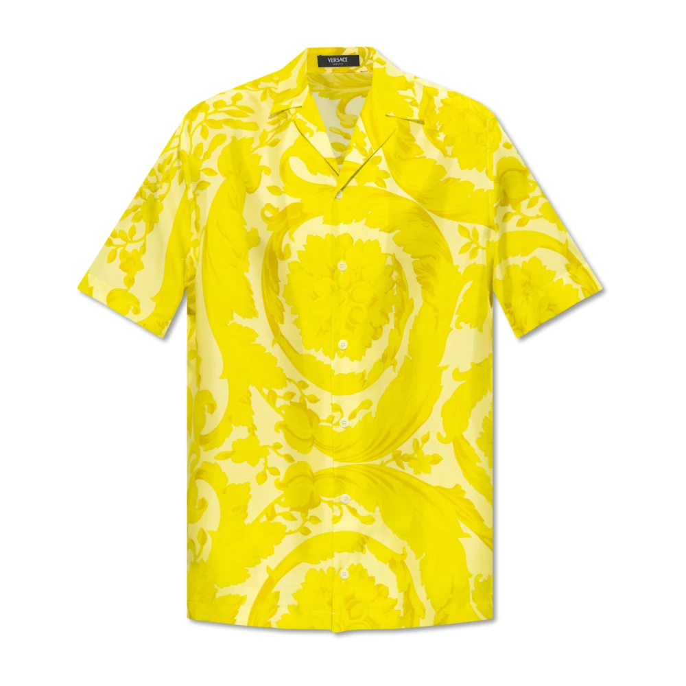 Versace Shirt met korte mouwen Yellow Heren