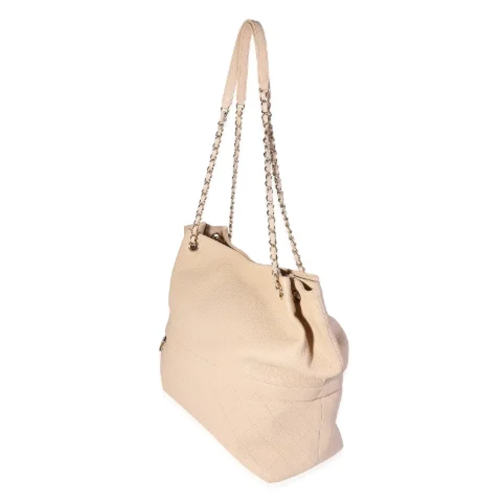 Chanel Vintage Pre-owned Leather chanel-bags Beige Dames
