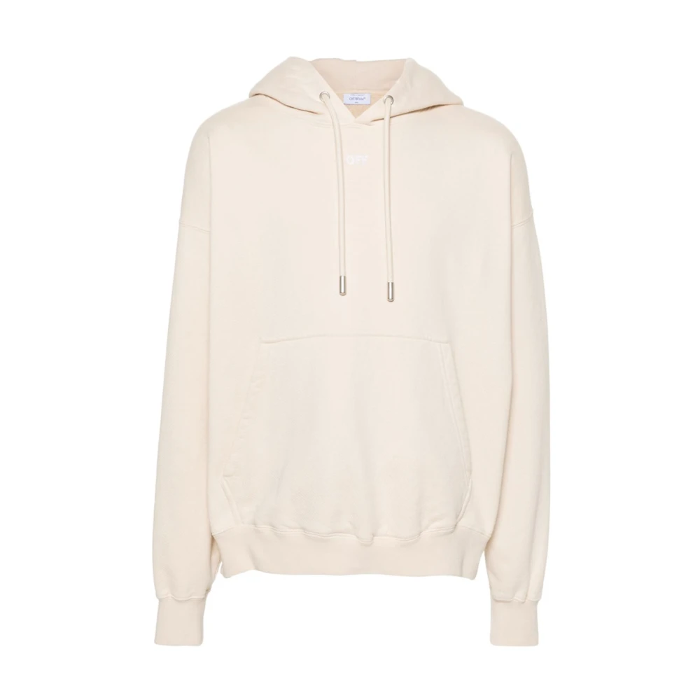 Off White Casual Sweatshirt voor Mannen en Vrouwen Beige Heren