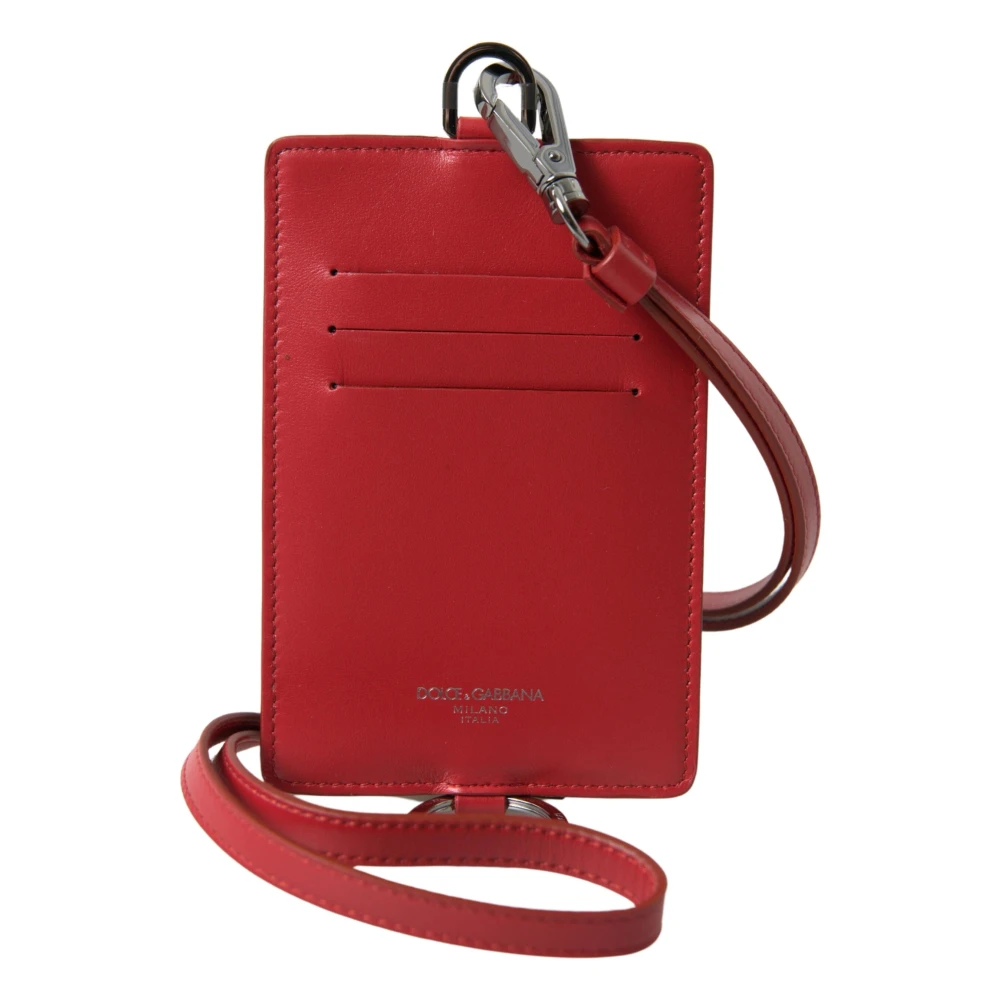 Dolce & Gabbana Rood leren keycord kaarthouder Red Unisex