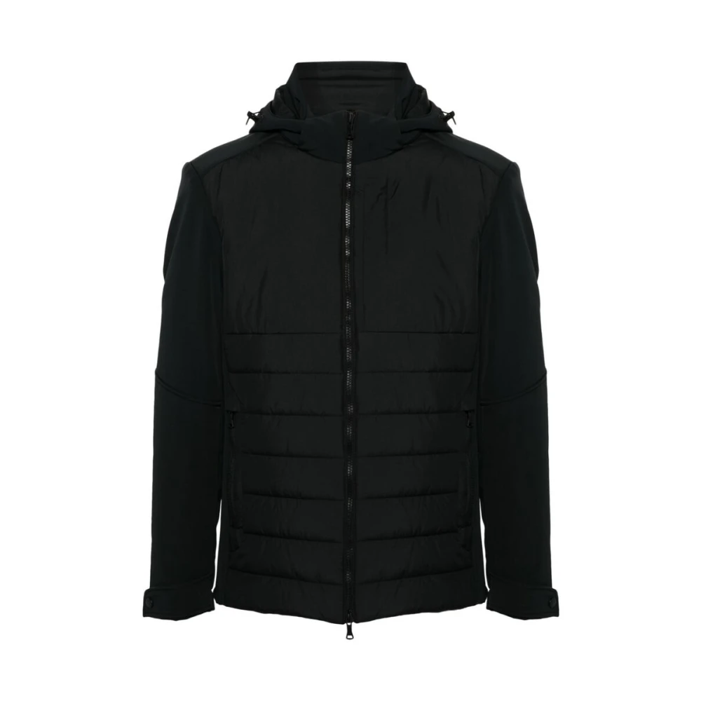 PAUL & SHARK Zwarte Gewatteerde Jas met Capuchon Black Heren