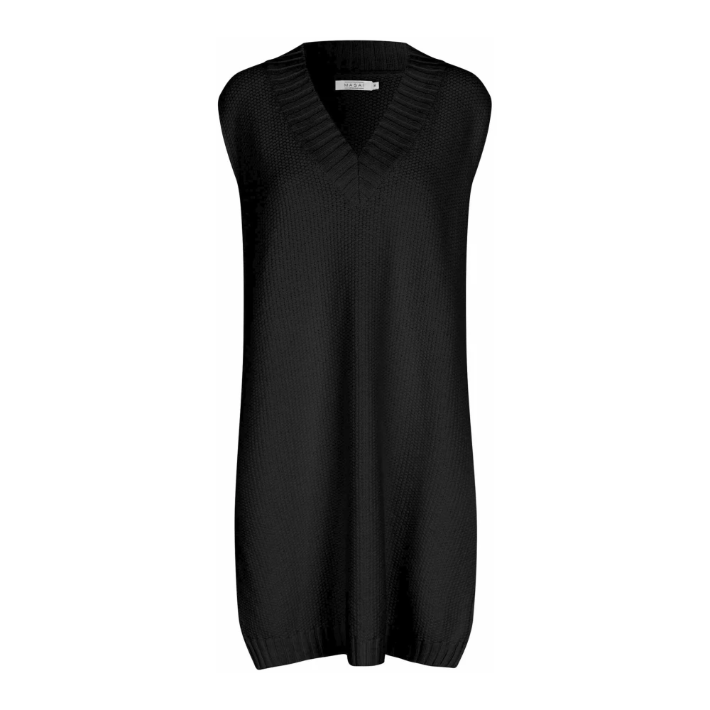 Masai Zachte Gebreide Tuniek Zwart Black Dames