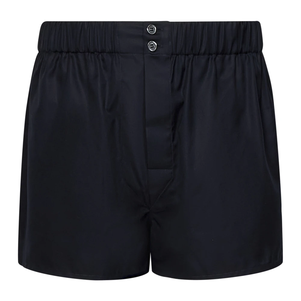 Brioni Blauw Klassiek Katoen Elastische Taille Blue Heren