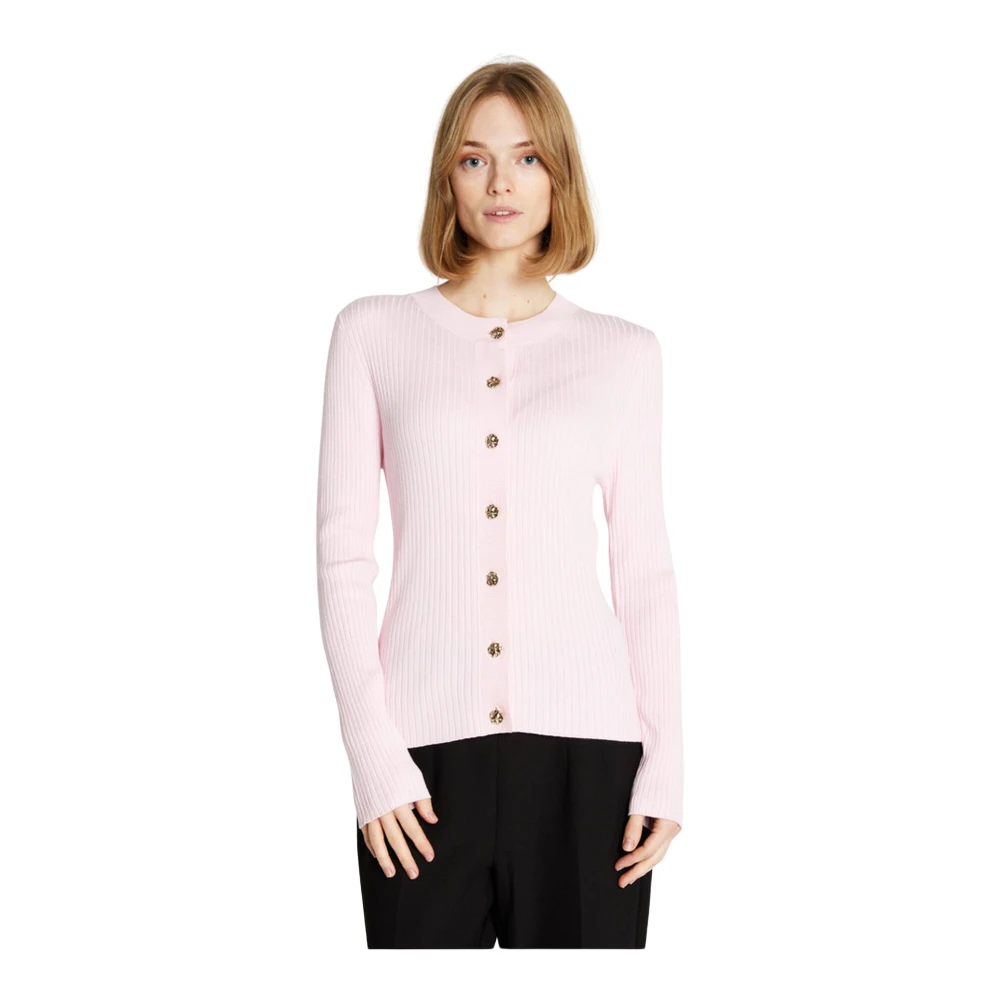 RUE de Femme Zachte Lope Gebreide Vest Zalmroze Pink Dames