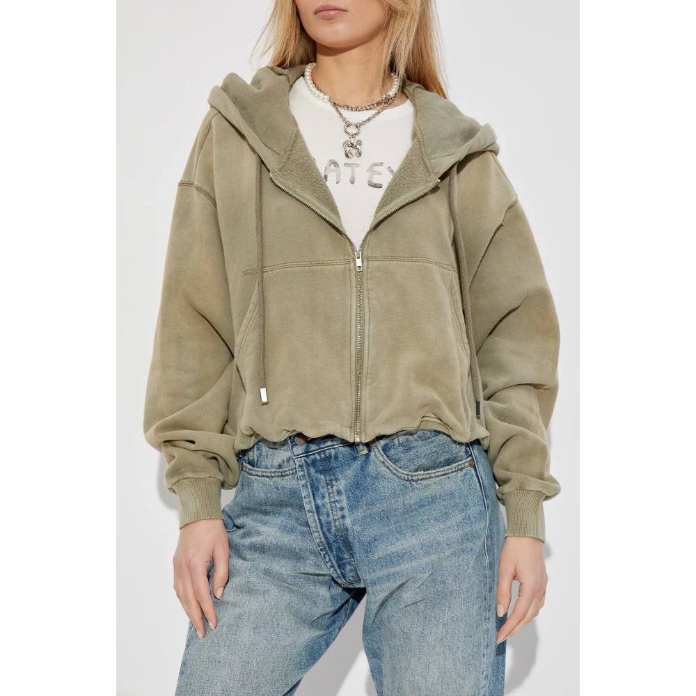 R13 Balloon Zip-Up Hoodie Beige Dames