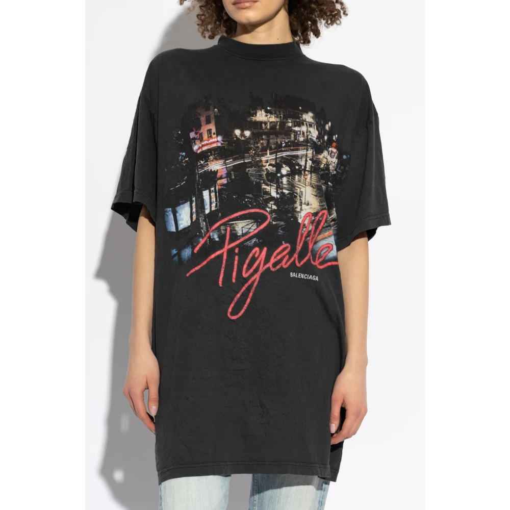 Balenciaga T-shirt met print Black Dames