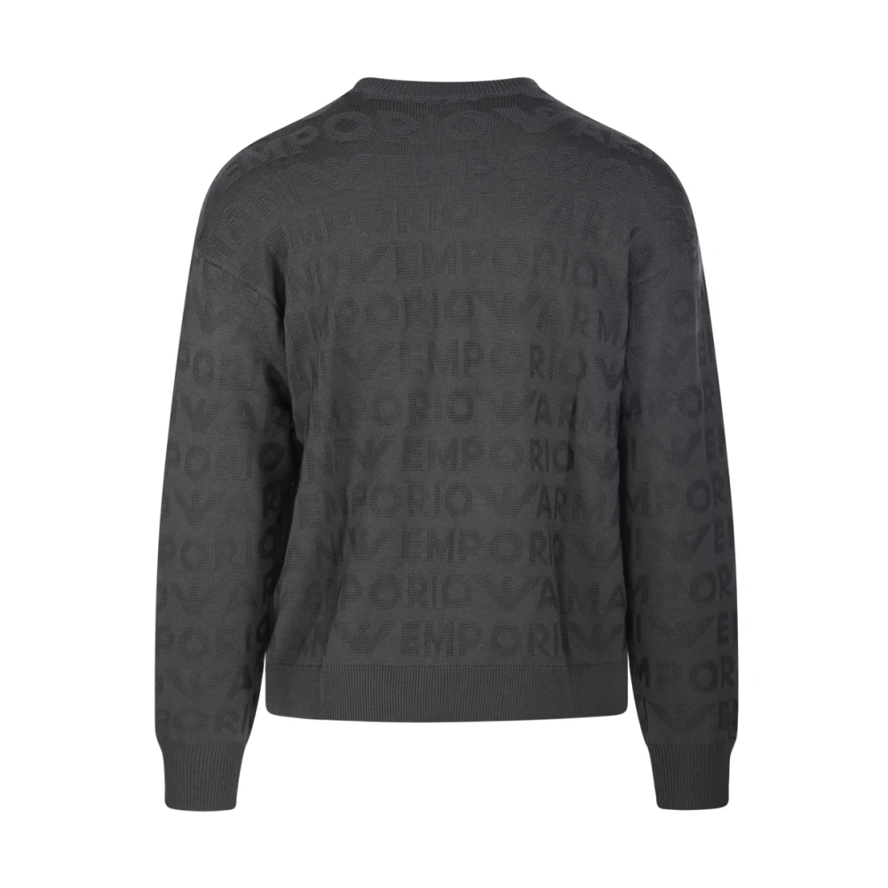 Emporio Armani Chimera Ronde Hals Pullover Gray Heren