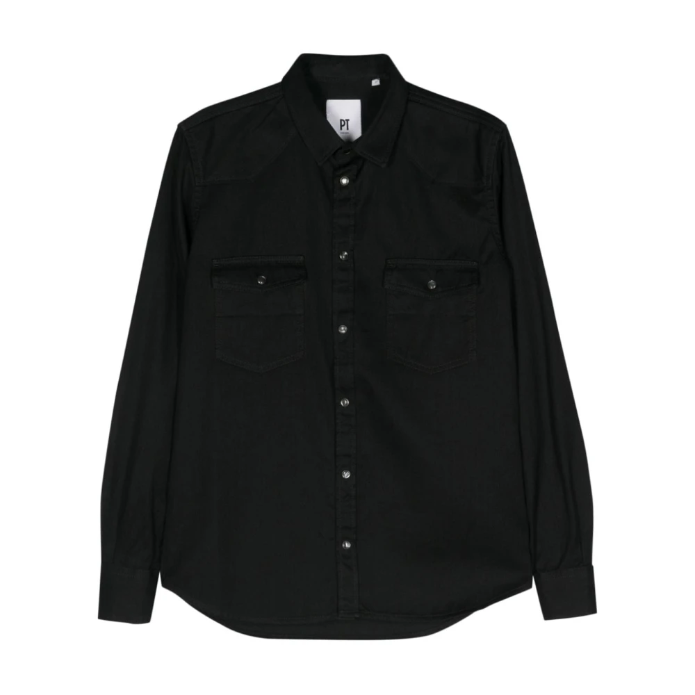 PT Torino Zwarte Shirts voor Mannen Ss24 Black Heren