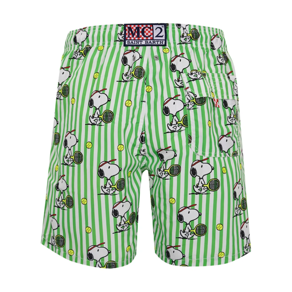 MC2 Saint Barth Snoopy Tennis Stripes Zwemkleding Green Heren