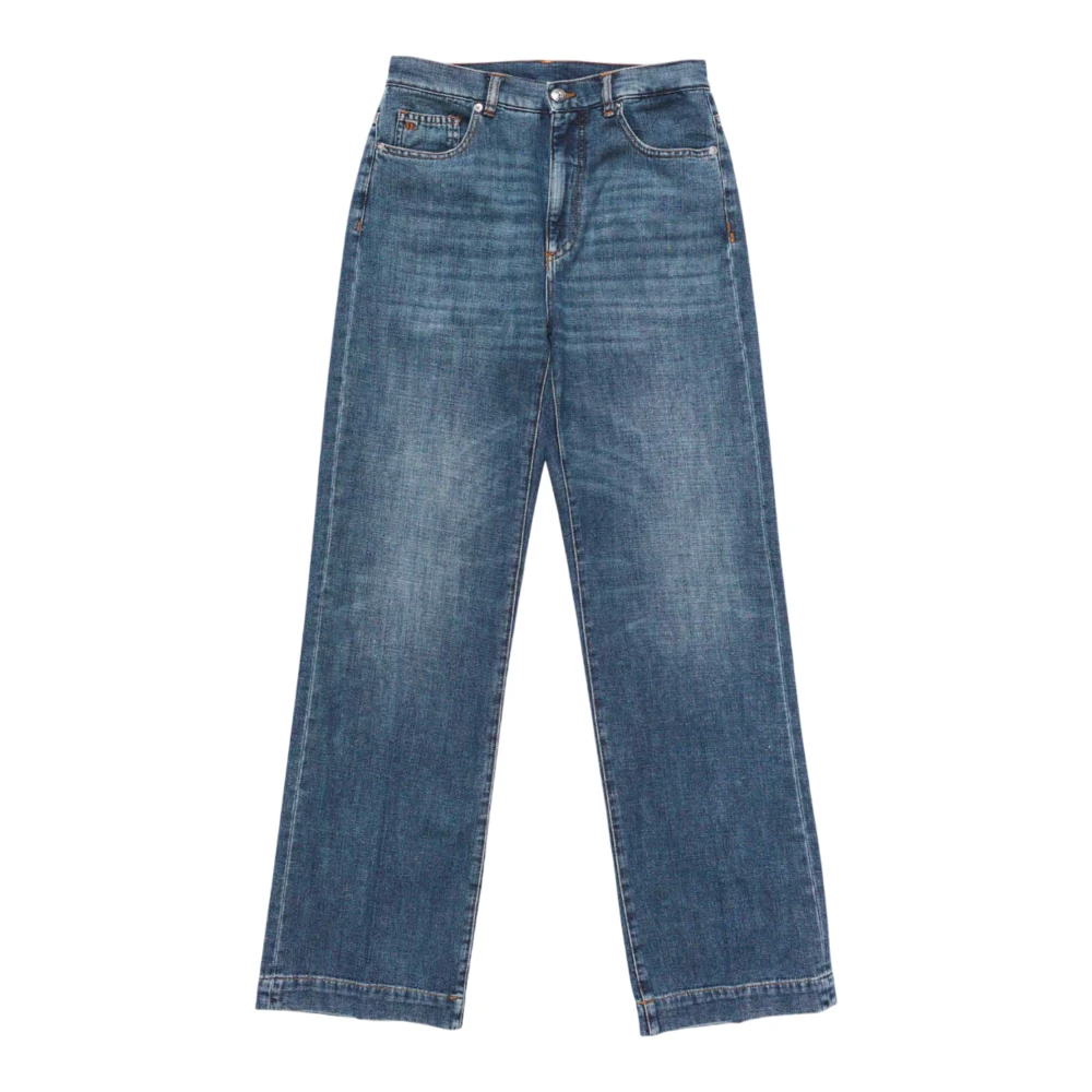 Nine In The Morning Diepe Palazzo Jeans Blue Dames