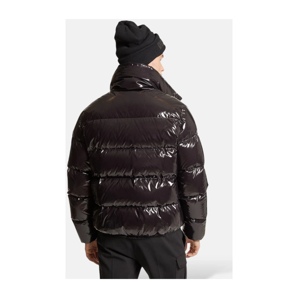 Dsquared2 Ultra Light Nylon Ripstop Donsjack Black Heren