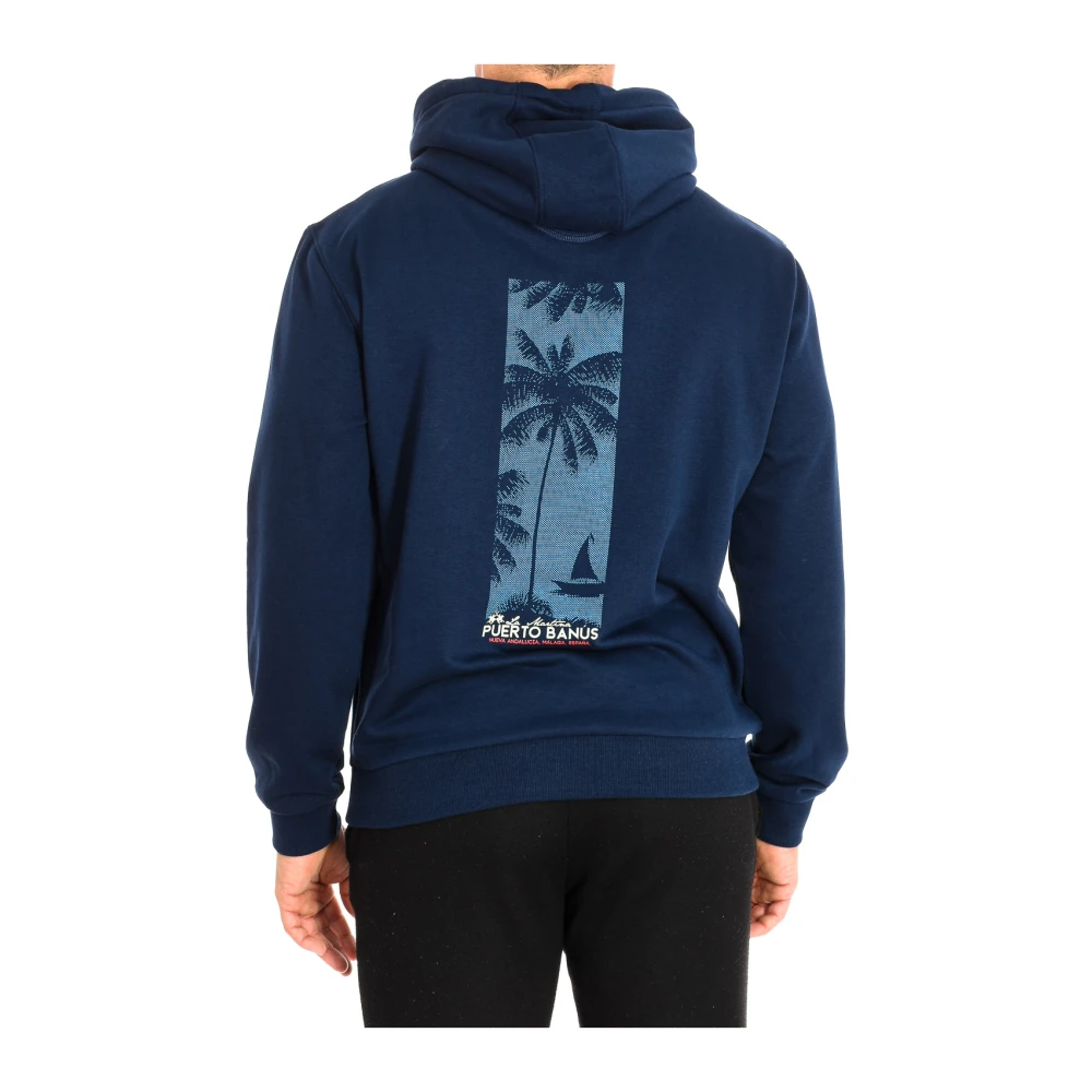 LA MARTINA Hoodie met geborduurd logo Blue Heren