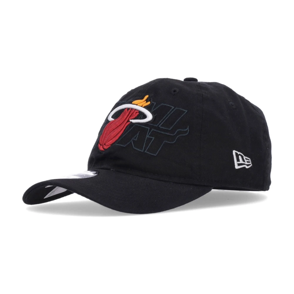 New era Miami Heat Gebogen Klep Pet Black Unisex
