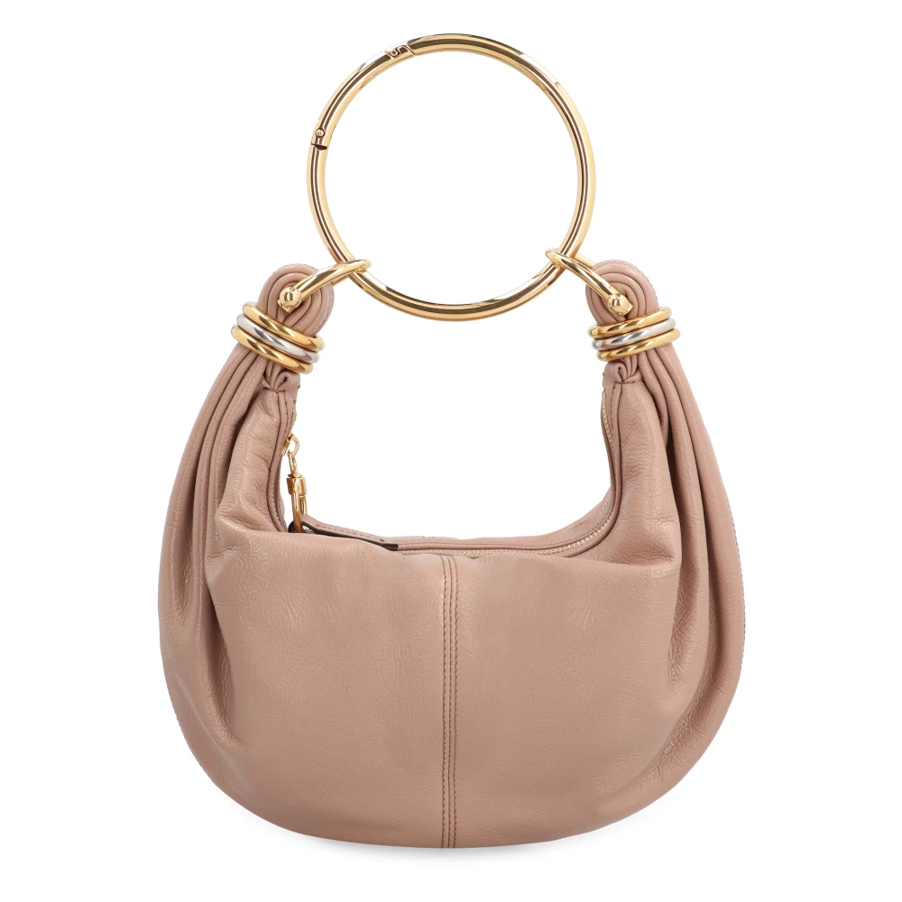 Chloé Pink Handbags, Female, One Size, Bracelet Leather Hobo Bag