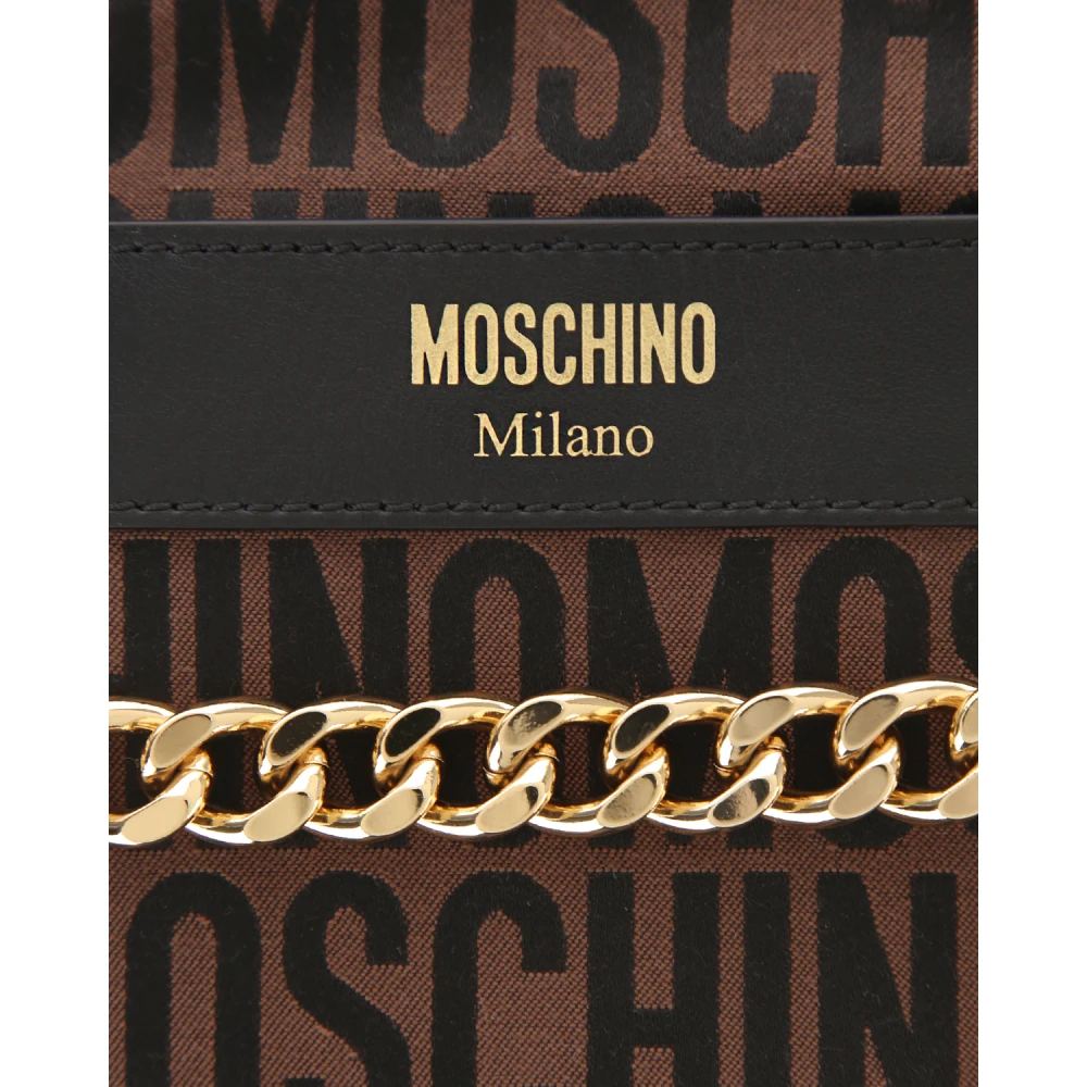 Moschino Ronde Logo Schoudertas Brown Dames